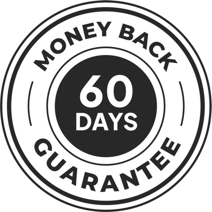 MemoPryl 60-day triple satisfaction money back guarantee badge